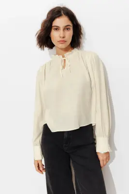 Blouse col frou-frou Femme — photo 5