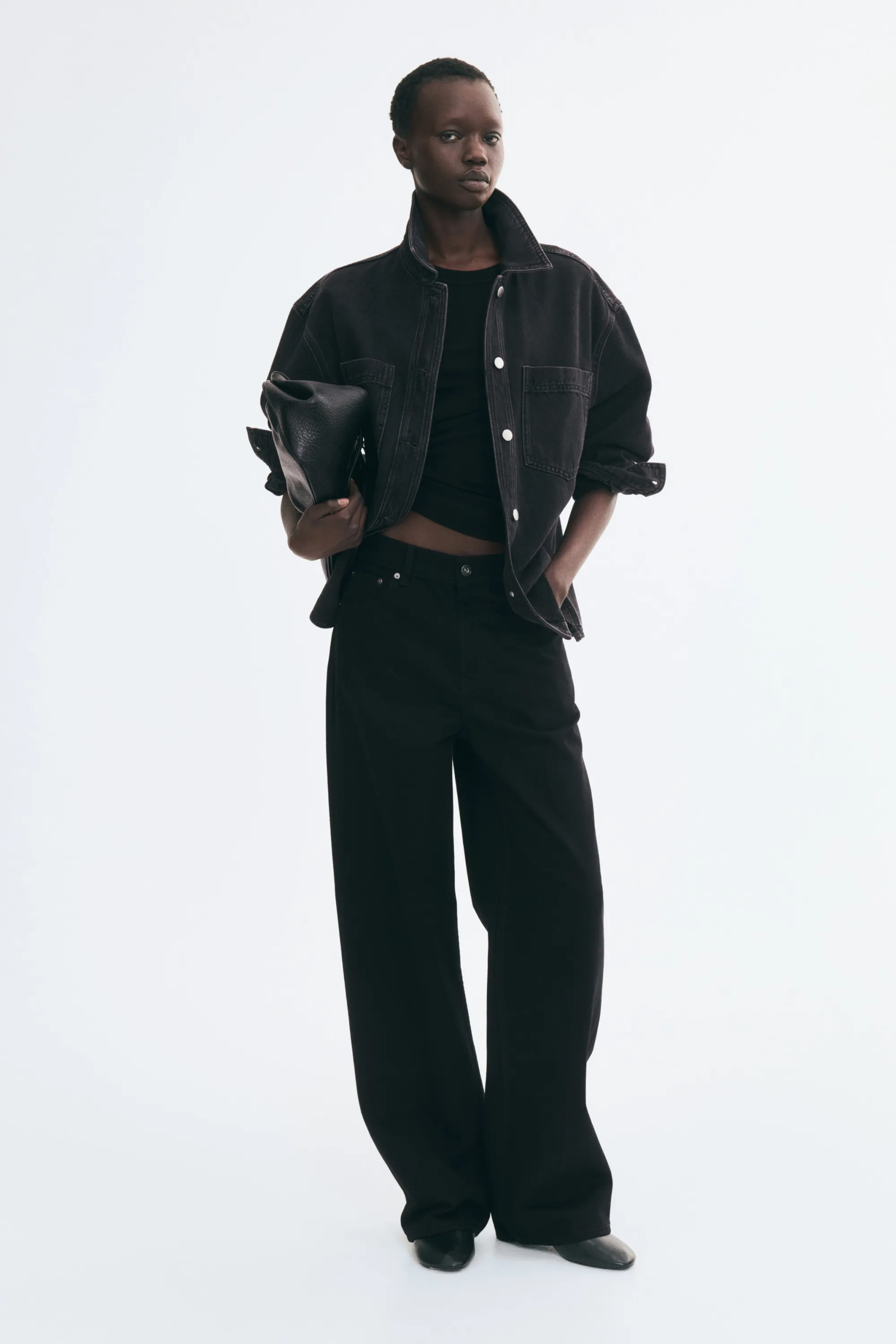 Surchemise en denim de coton - Noir denim
