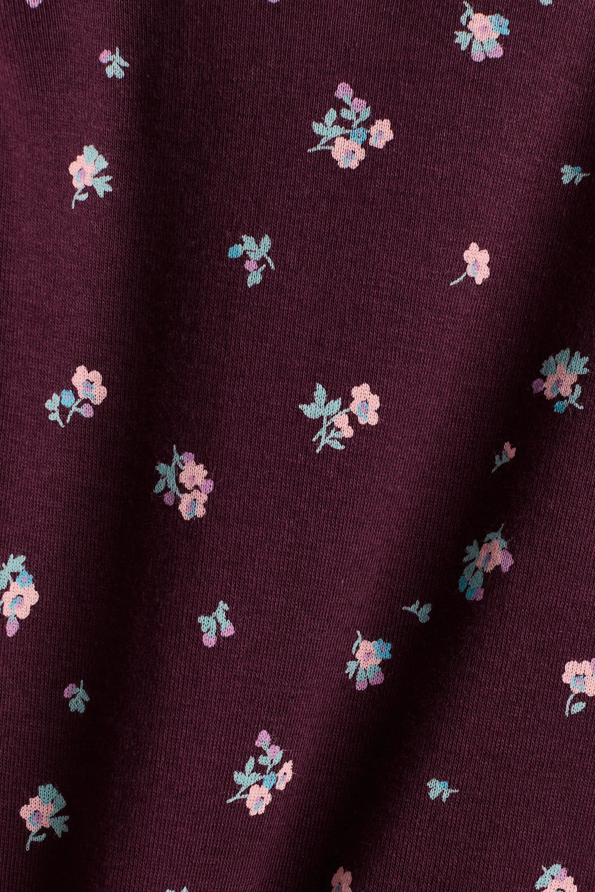Body imprimé en coton - Rouge foncé/fleuri
