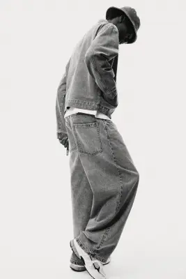 Super Baggy Jeans - Gris denim — photo 1