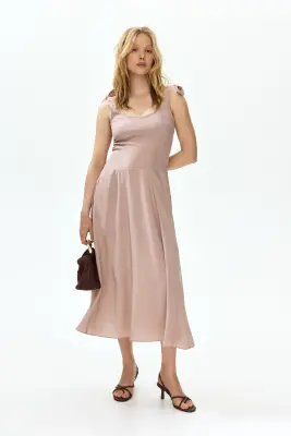MAMA Robe d'allaitement avec bretelles à nouer - Rose ancien clair — photo 1