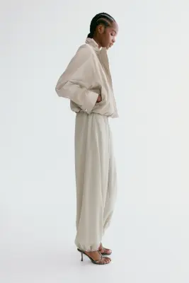 Pantalon jogger à jambes ballon - Beige — photo 1