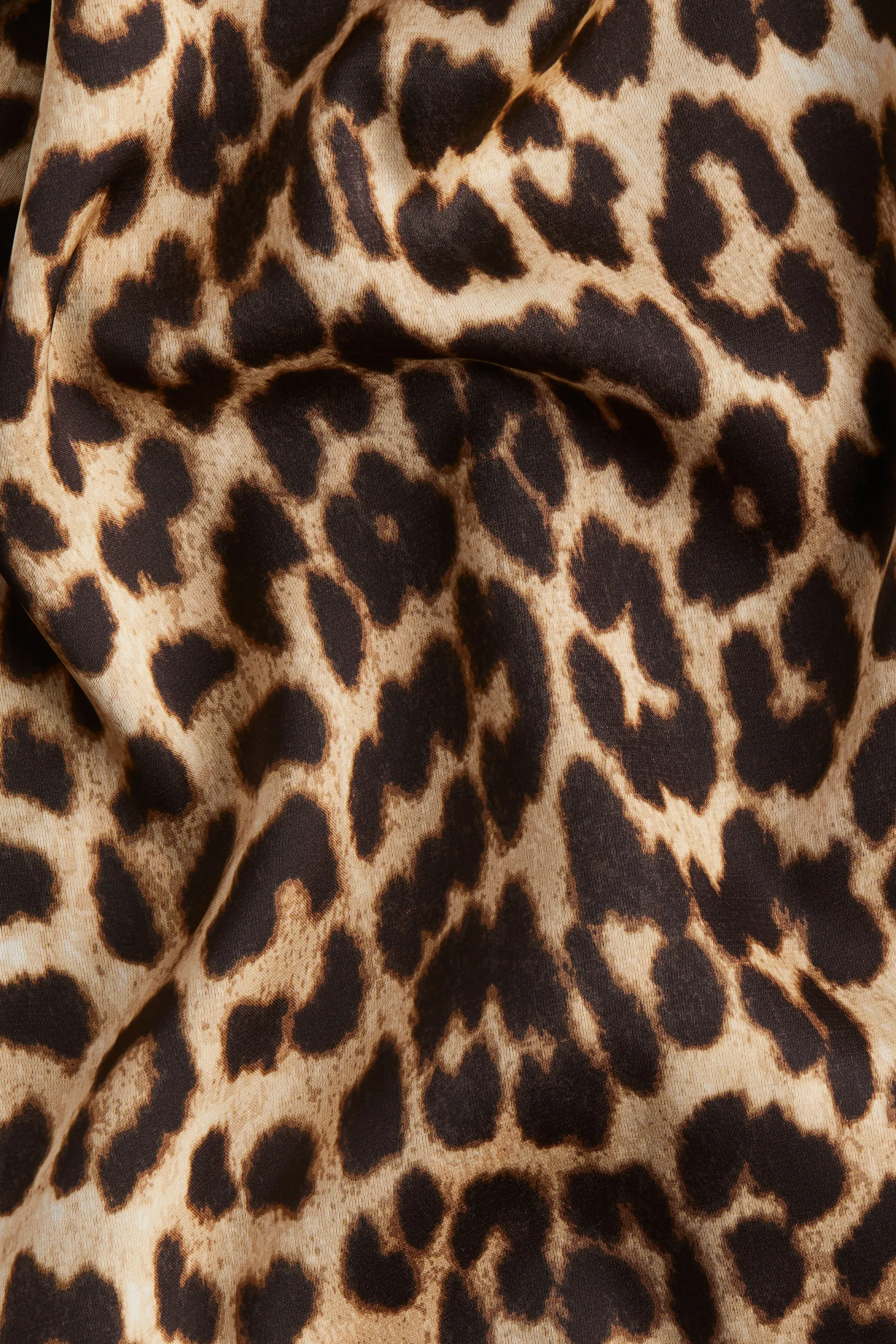 Blouse à encolure en V - Beige/imprimé léopard