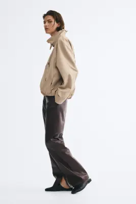Veste oversize avec col entonnoir - Beige — photo 3