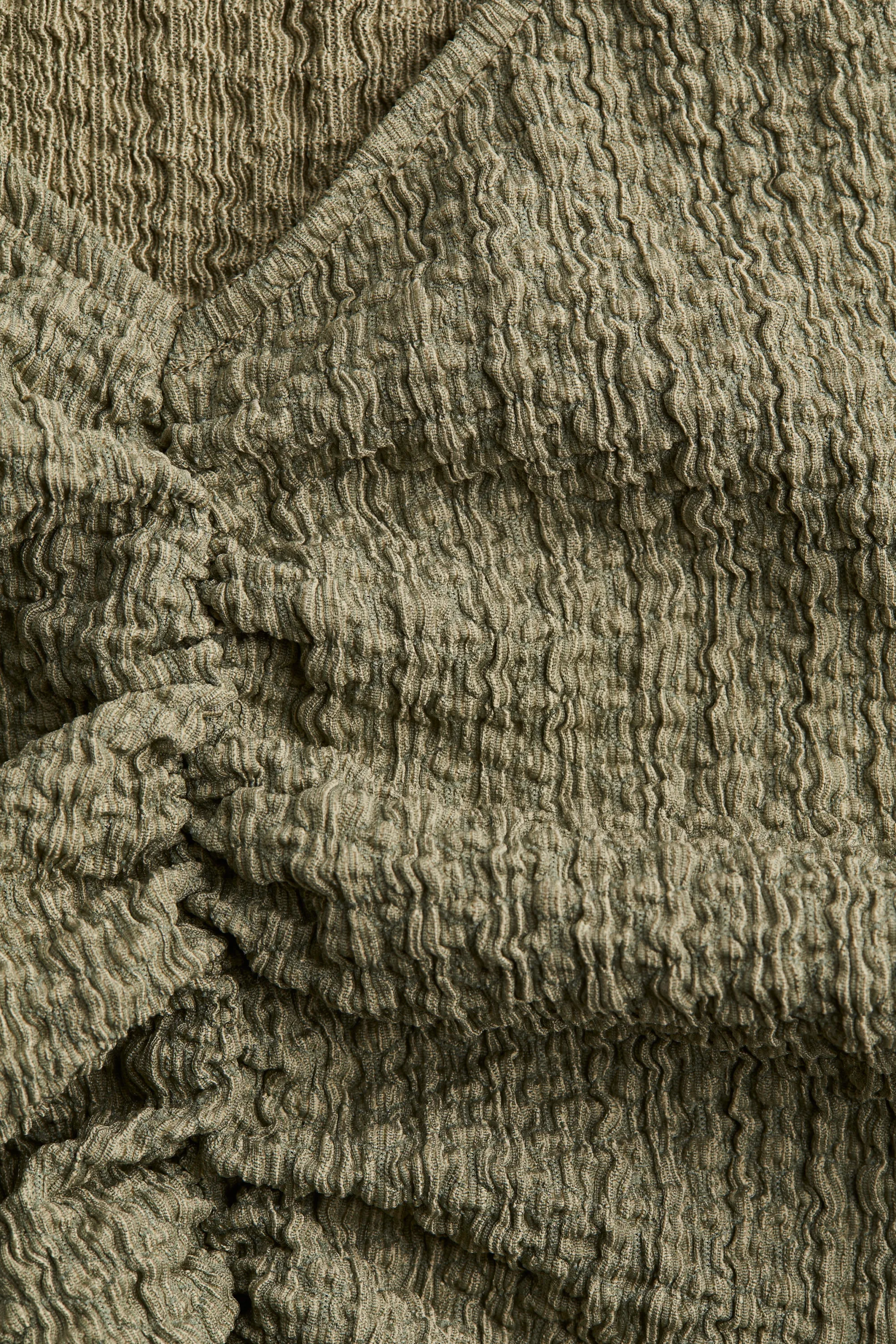 Top texturé à effet drapé - Vert kaki