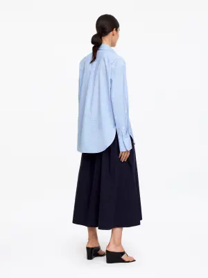 Chemise décontractée en popeline - Bleu/Carreaux — photo 1
