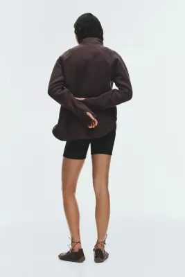 Veste de sport en tissu Teddy bear - Bruyère foncé — photo 4