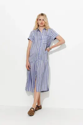 Robe-chemise rayée Femme — photo 2
