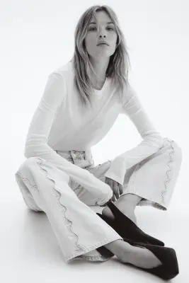 Flared Regular Waist Jeans - Bleu denim clair — photo 1
