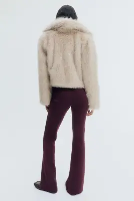 Pantalon évasé - Rouge prune — photo 3