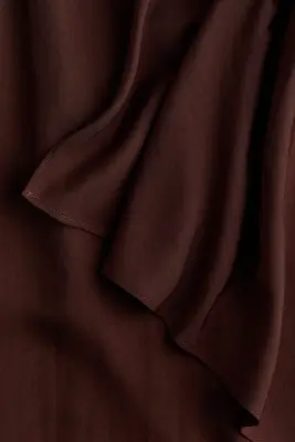 Jupe asymétrique avec panneau drapé - Marron foncé — photo 3