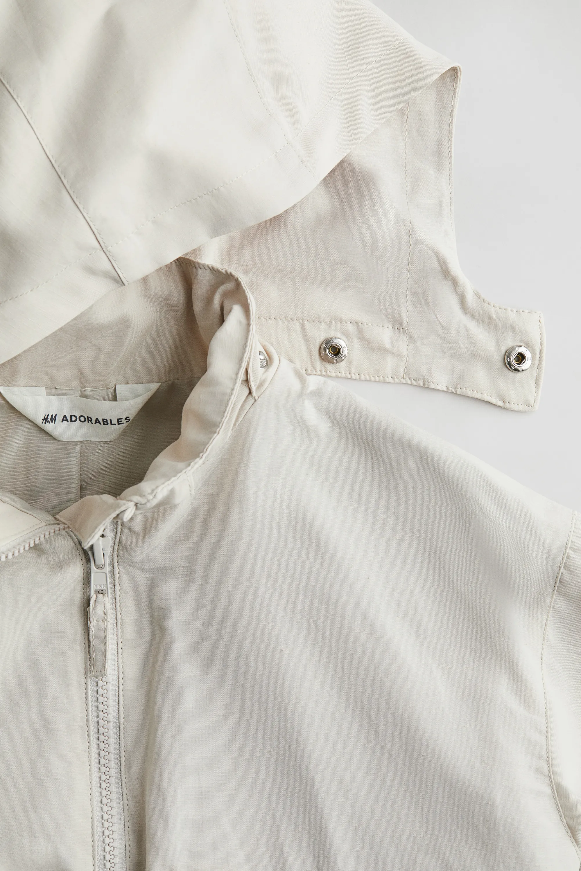 Veste coupe-vent oversize en lin mélangé - Beige clair