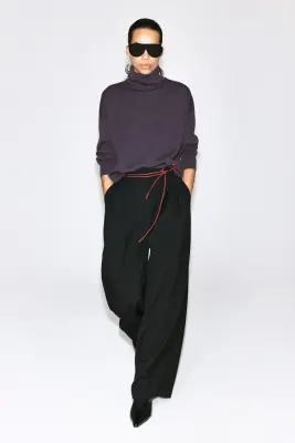 PULL COL ROULÉ LAINE MÉRINOS - VIOLET FONCÉ — photo 1