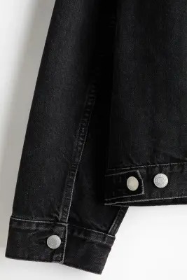 Veste Trucker en denim - Noir — photo 3