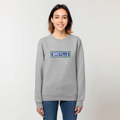 SWEAT SHIRT - COTON BIO BRODÉ - BASTILLE - GRIS — photo 3