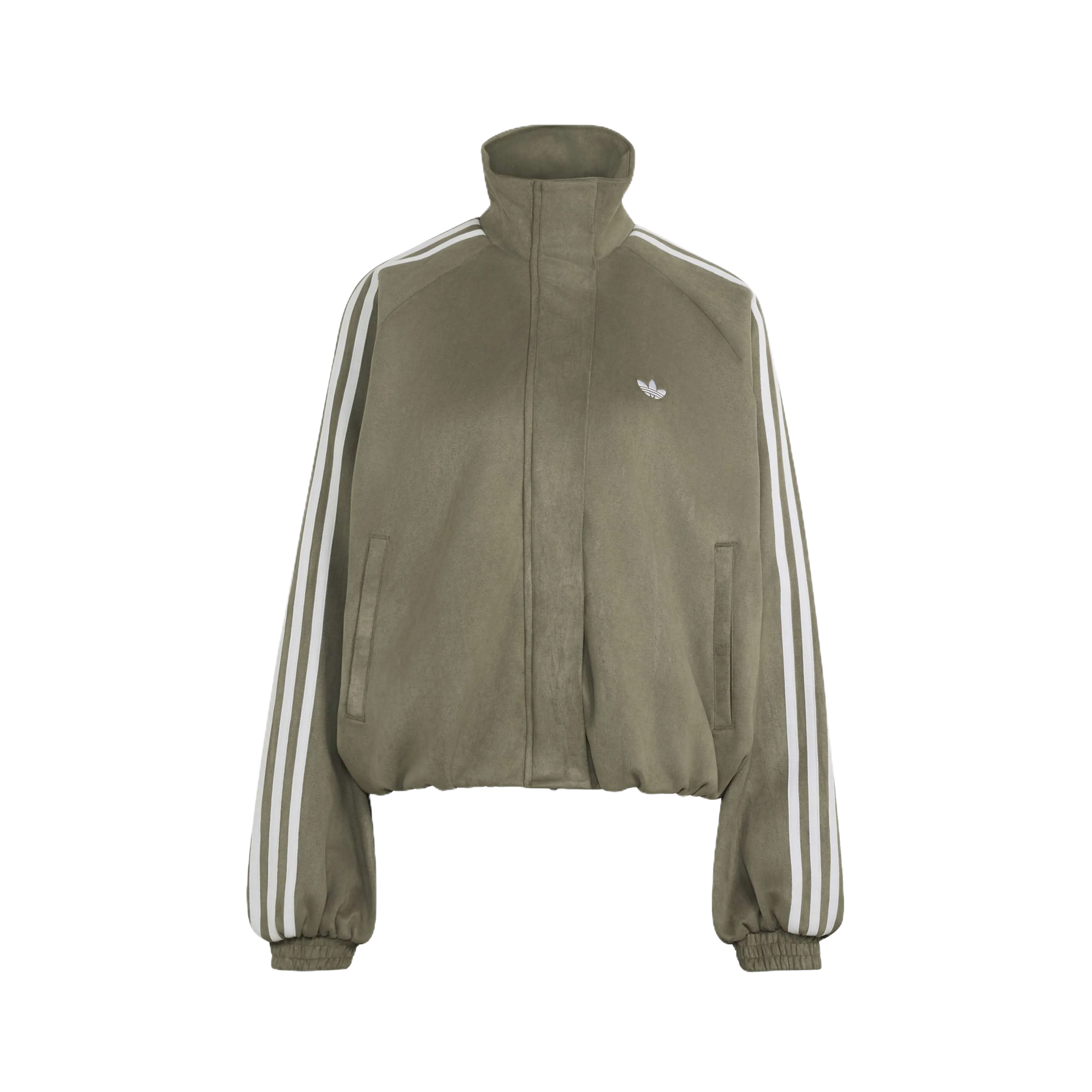 Adidas Faux Suede Track Top Olive Strata
