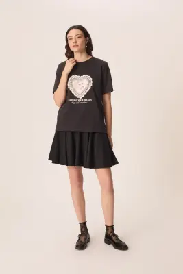 Tee Shirt Jerem Coeur Anthracite — photo 3