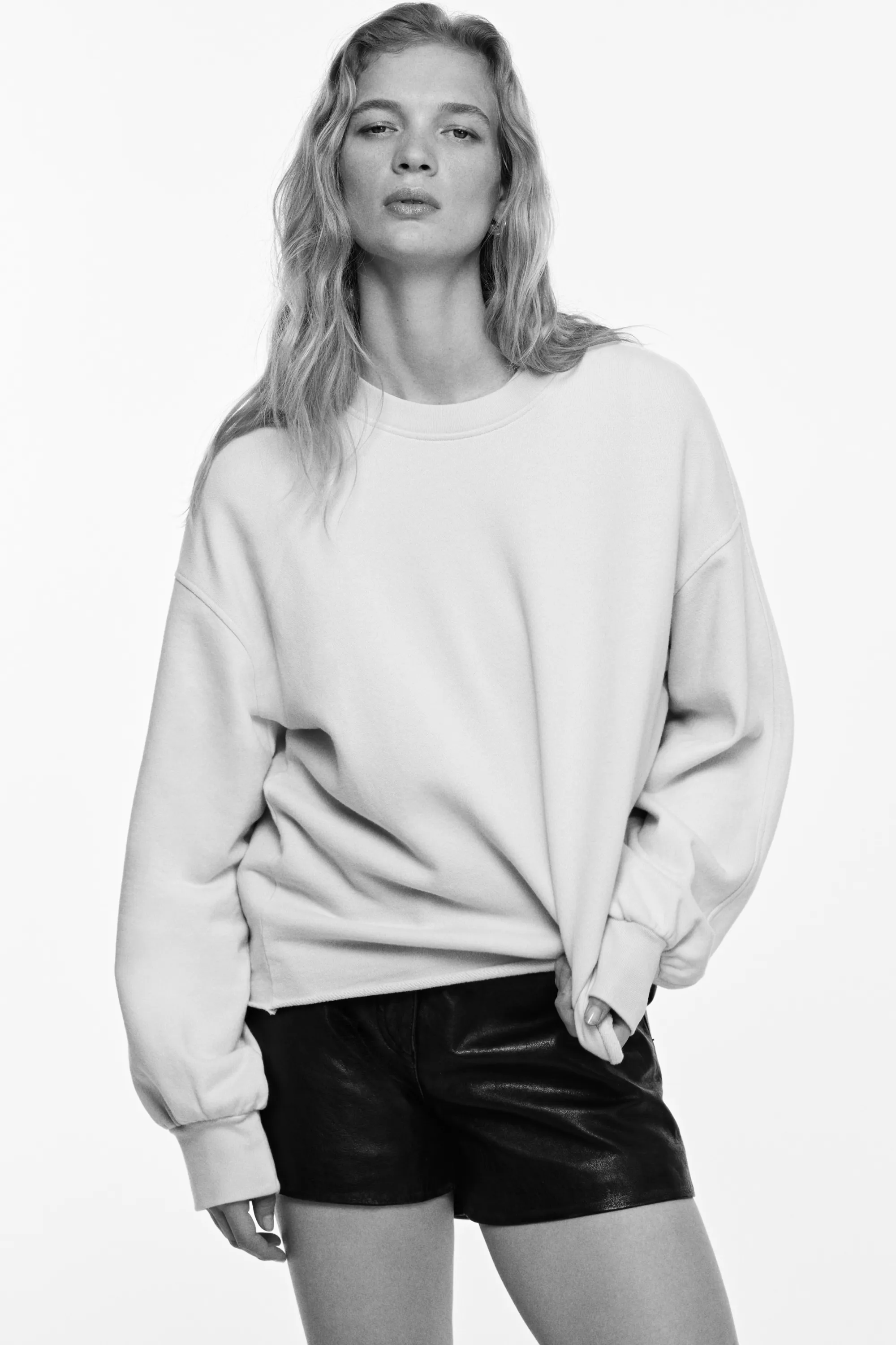 Sweat délavé - Beige clair