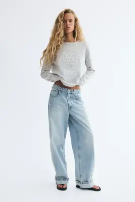 Pull avec motif - Gris clair — photo 1
