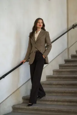 Victoire Blazer Coat - Brown fishbone — photo 6