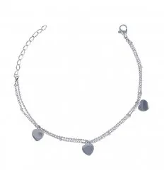 Bracelet coeur double chaine 24117