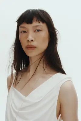 Top asymétrique à effet drapé - Blanc — photo 1