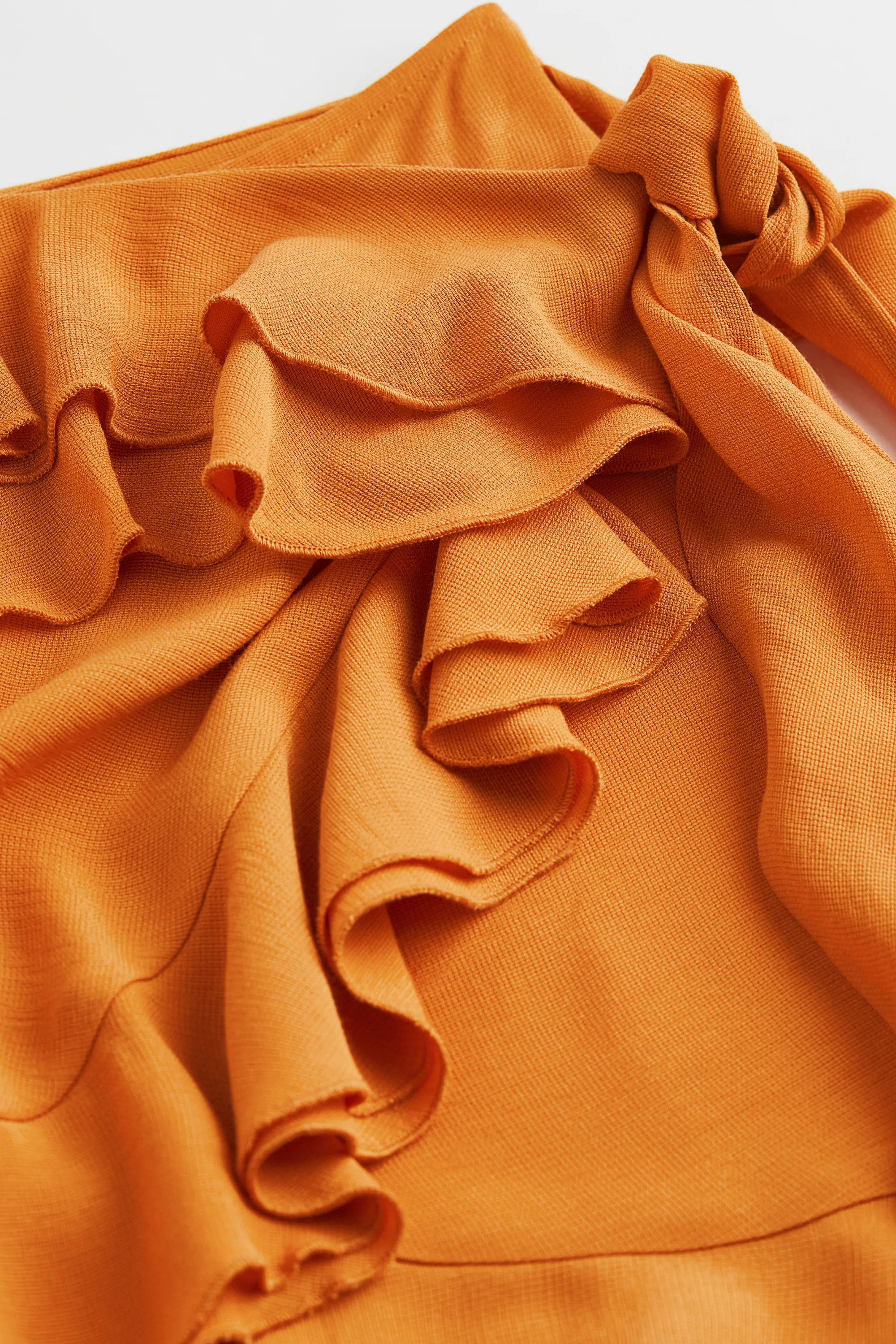 Jupe portefeuille volantée - Orange