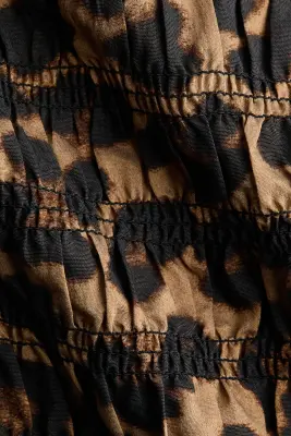 Top smocké - Beige/imprimé léopard — photo 4