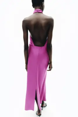 Robe à encolure bénitier - Violet vif — photo 3