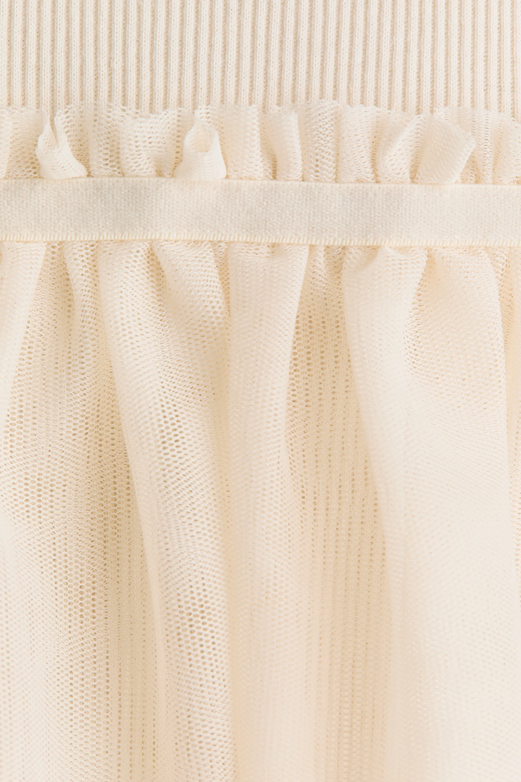 Robe body avec jupe en tulle - Beige clair