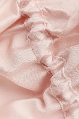 Jupe froncée en satin - Rose poudré — photo 3