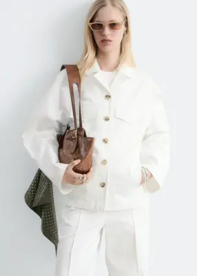 Veste habillée en sergé de coton - Blanc — photo 2