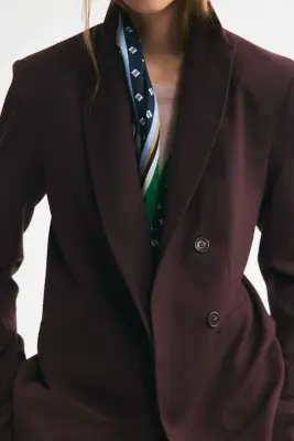 Blazer croisé sans fermeture - Marron foncé — photo 1