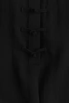 Knot-button tunic dress - Noir — photo 5