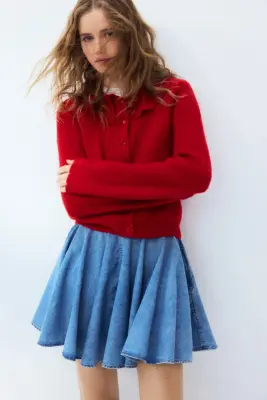Gilet avec col - Rouge — photo 2