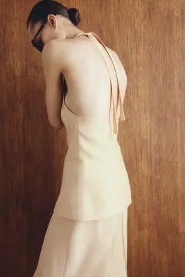 Gilet sans manches avec dos nu - Beige — photo 2