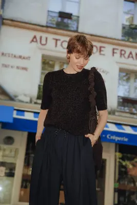 Pull léopard manches courtes — photo 2