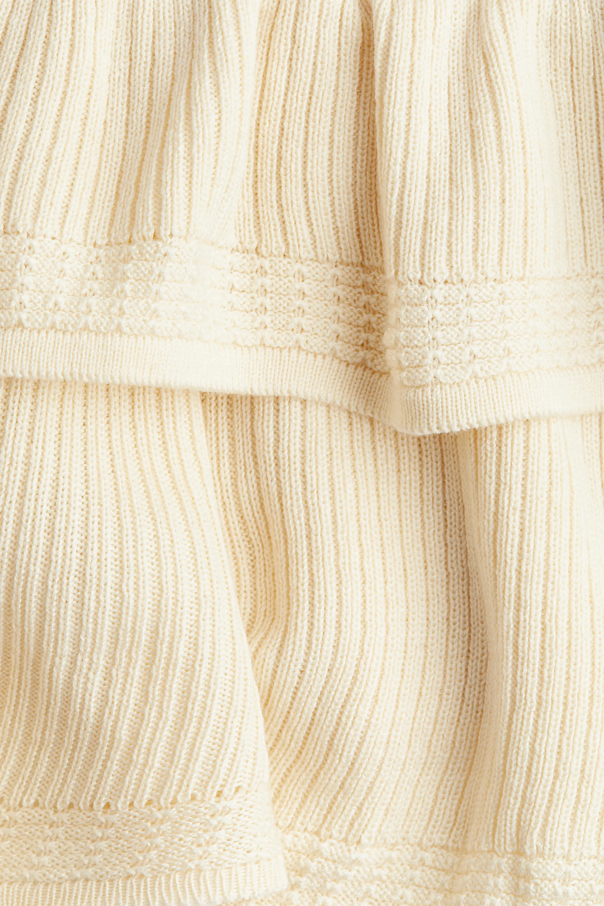 Robe en maille côtelée - Beige clair
