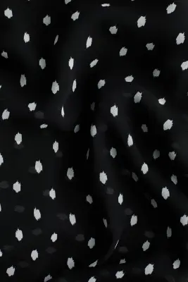 Robe maxi à manches bouffantes - Noir/pois — photo 4
