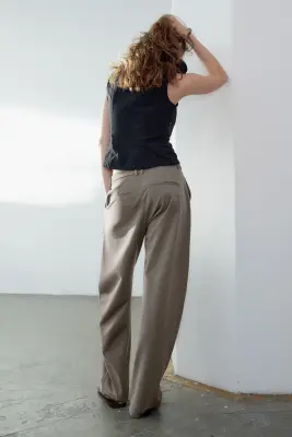 Pantalon habillé Barrel - Taupe foncé — photo 2