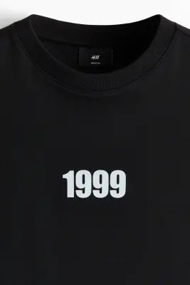 Débardeur imprimé Relaxed Fit en coton - Noir/1999 — photo 4