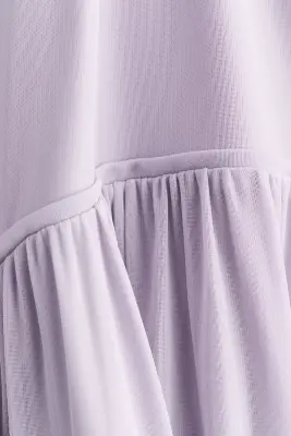 Robe midi en jersey vaporeux - Violet clair — photo 4