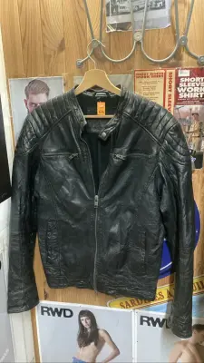 Veste en cuir noir Jack & Jones — photo 1