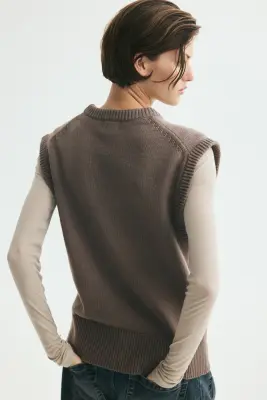 Pull sans manches - Taupe foncé — photo 3