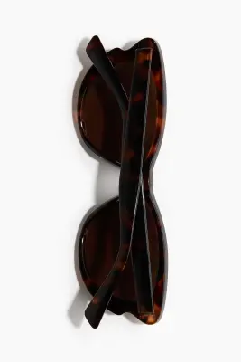 Lunettes de soleil avec détails ondulés - Marron/motif écaille de tortue — photo 2