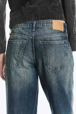 Jean jambe large taille basse Ample - Baltic Blue - Bleu foncé — photo 4
