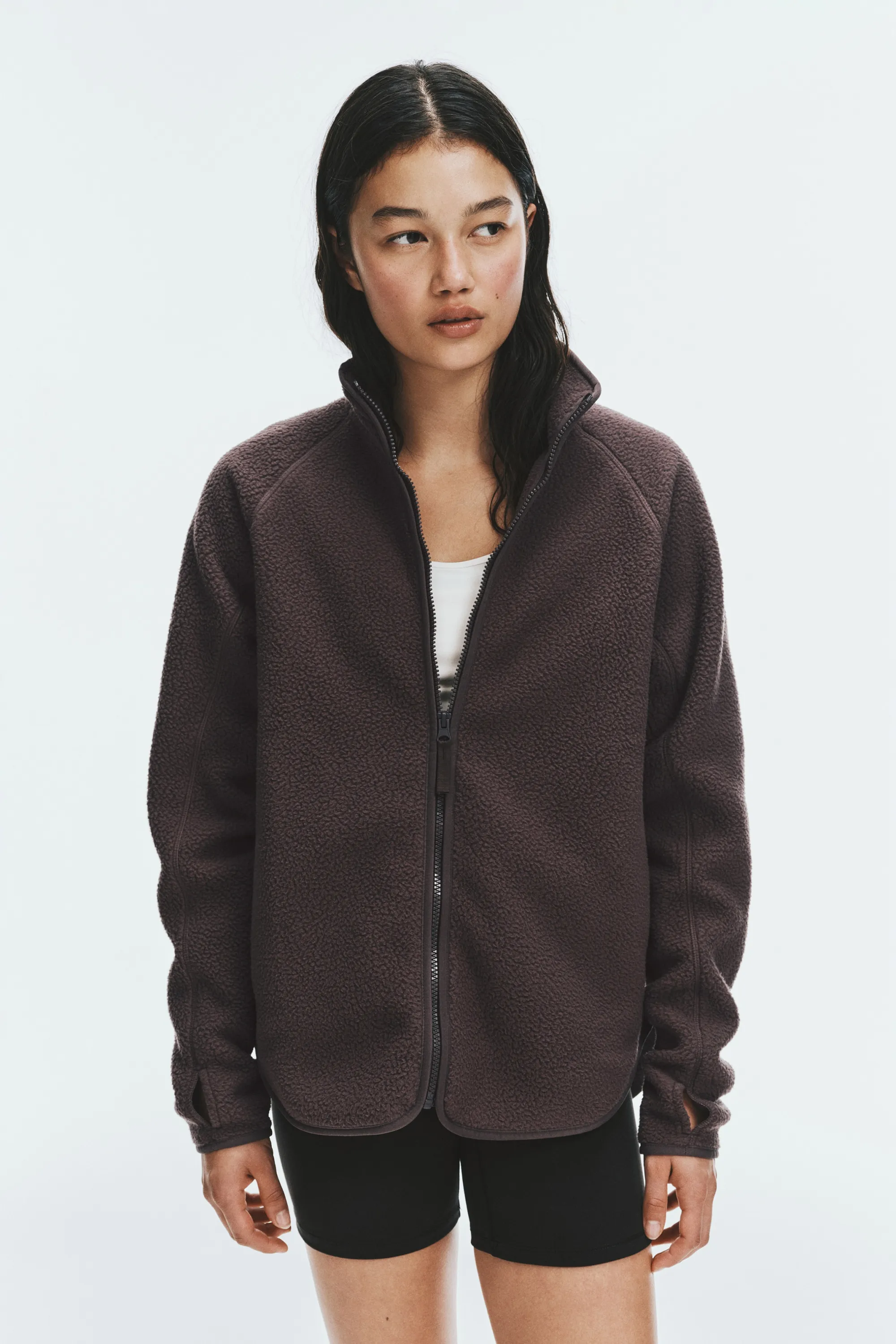Veste de sport en tissu Teddy bear - Bruyère foncé