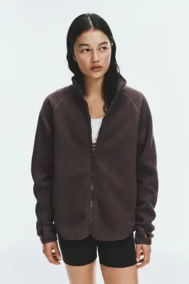 Veste de sport en tissu Teddy bear - Bruyère foncé — photo 1