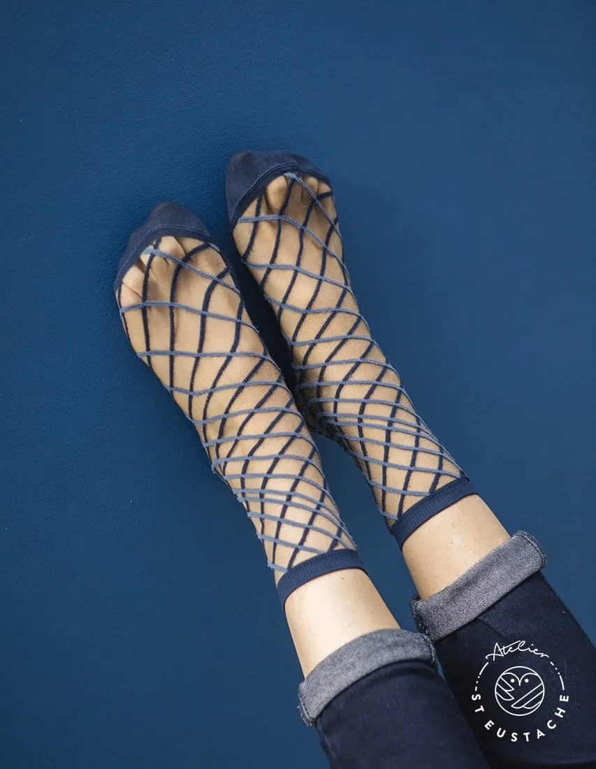 Chaussettes Brooklyn Bridge (plusieurs couleurs) – Atelier St-Eustache - Bleu