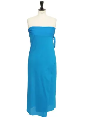 Robe ou jupe sortie de bain bleu océan en coton Prix boutique 250€ Taille unique — photo 3